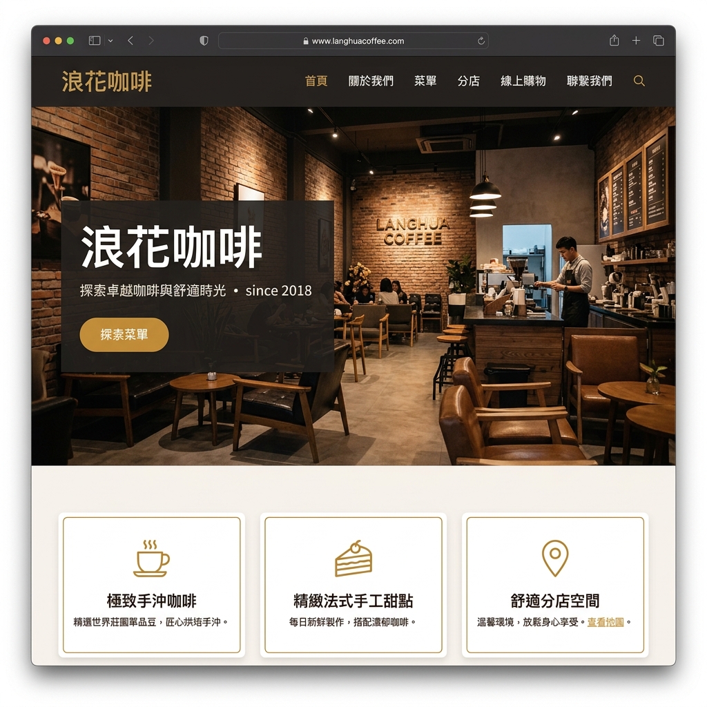 AI 生成的浪花咖啡官網